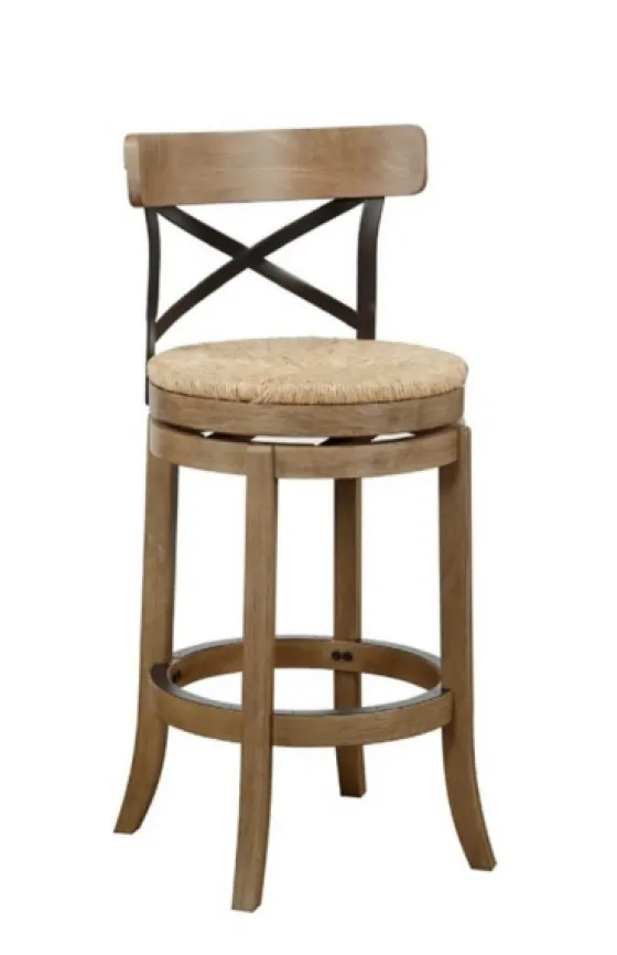 Wirebrushed Wheat Woven Swivel Bar Stool-Kirkland's Home Flash Sale