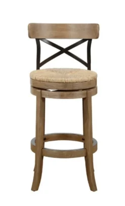 Wirebrushed Wheat Woven Swivel Bar Stool-Kirkland's Home Flash Sale