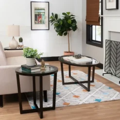 Wood & Glass Top 3-Pc. Table Set-Kirkland's Home Cheap