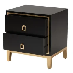 Wood & Gold Accent 2-Drawer Nightstand-Kirkland's Home Clearance