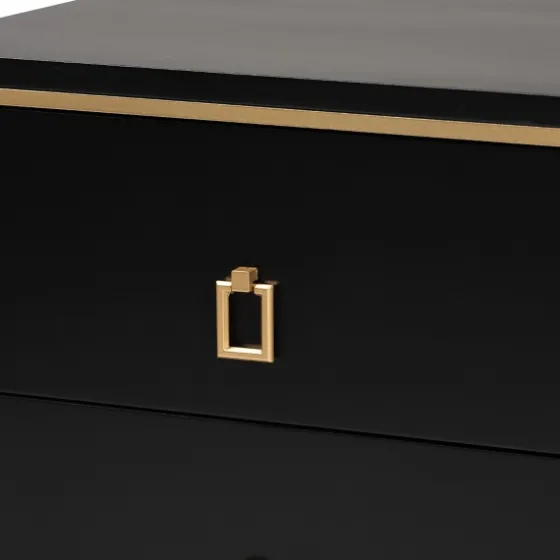 Wood & Gold Accent 2-Drawer Nightstand-Kirkland's Home Clearance