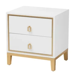 Wood & Gold Accent 2-Drawer Nightstand-Kirkland's Home Shop