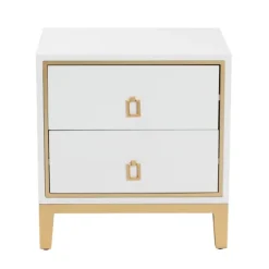 Wood & Gold Accent 2-Drawer Nightstand-Kirkland's Home Shop