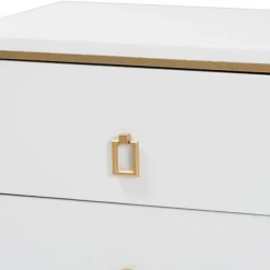 Wood & Gold Accent 2-Drawer Nightstand-Kirkland's Home Shop