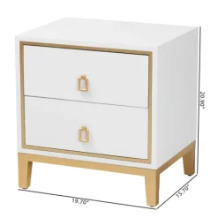 Wood & Gold Accent 2-Drawer Nightstand-Kirkland's Home Shop
