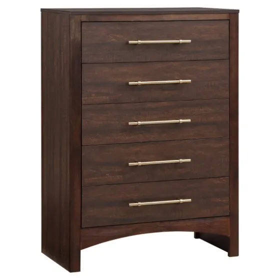 Wood & Gold Hardware 5-Drawer Chest-Kirkland's Home Cheap