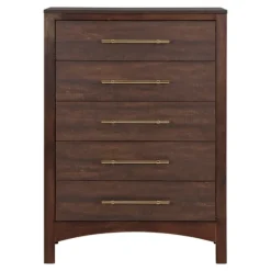 Wood & Gold Hardware 5-Drawer Chest-Kirkland's Home Cheap