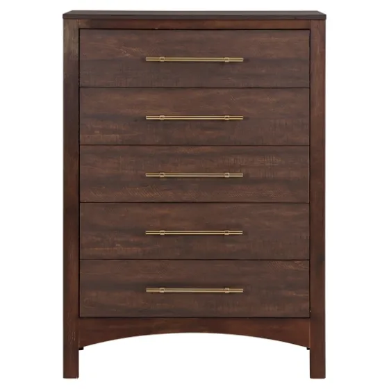 Wood & Gold Hardware 5-Drawer Chest-Kirkland's Home Cheap