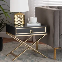 Wood & Gold X-Base Nightstand-Kirkland's Home Best