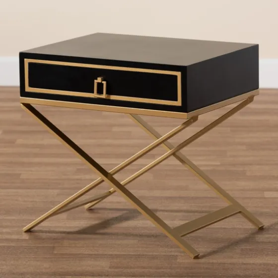 Wood & Gold X-Base Nightstand-Kirkland's Home Best