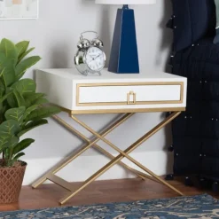 Wood & Gold X-Base Nightstand-Kirkland's Home New