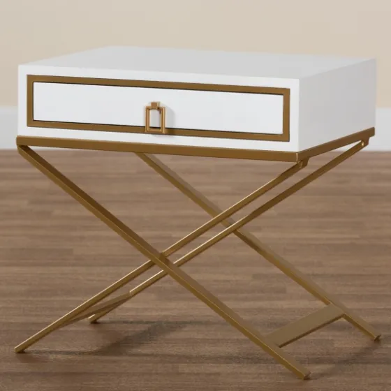 Wood & Gold X-Base Nightstand-Kirkland's Home New