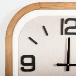 Wood & Linen Rounded Edge Wall Clock-Kirkland's Home Online
