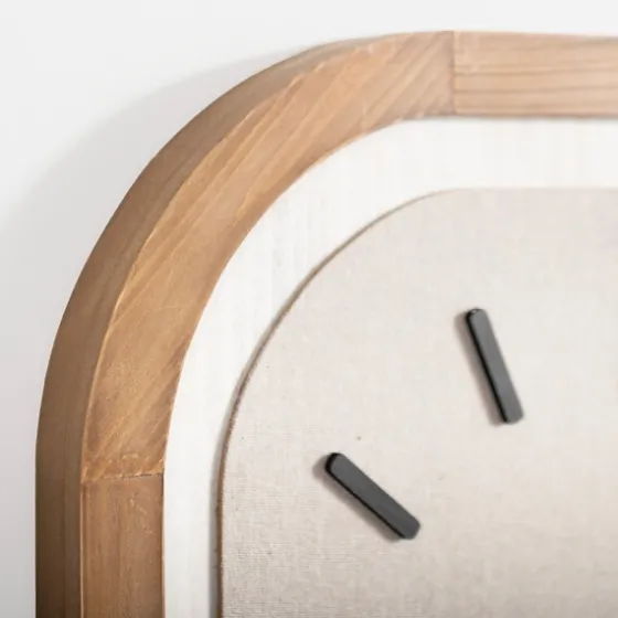 Wood & Linen Rounded Edge Wall Clock-Kirkland's Home Online
