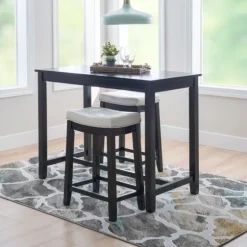 Wood & Upholstered Stools 3-Pc. Dining Set-Kirkland's Home Discount