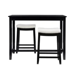 Wood & Upholstered Stools 3-Pc. Dining Set-Kirkland's Home Discount