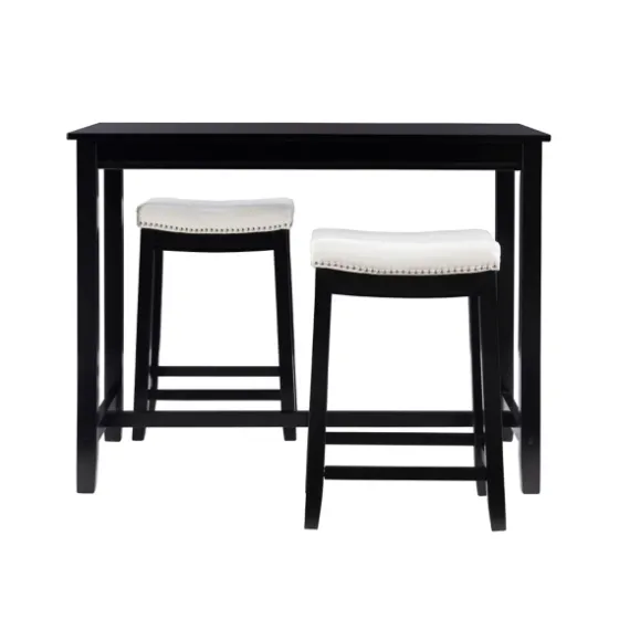 Wood & Upholstered Stools 3-Pc. Dining Set-Kirkland's Home Discount