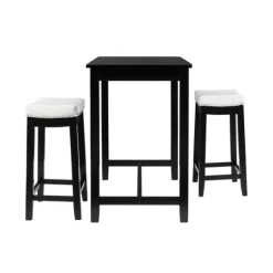 Wood & Upholstered Stools 3-Pc. Dining Set-Kirkland's Home Discount