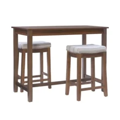 Wood & Upholstered Stools 3-Pc. Dining Set-Kirkland's Home Cheap