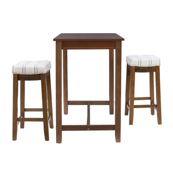 Wood & Upholstered Stools 3-Pc. Dining Set-Kirkland's Home Cheap