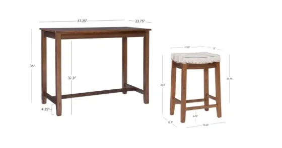 Wood & Upholstered Stools 3-Pc. Dining Set-Kirkland's Home Cheap
