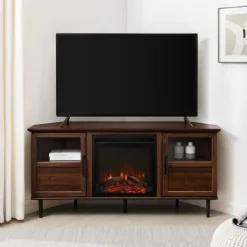 Wood Alcove Doors Led Fireplace Media Cabinet-Kirkland's Home Outlet