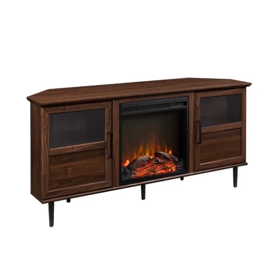 Wood Alcove Doors Led Fireplace Media Cabinet-Kirkland's Home Outlet