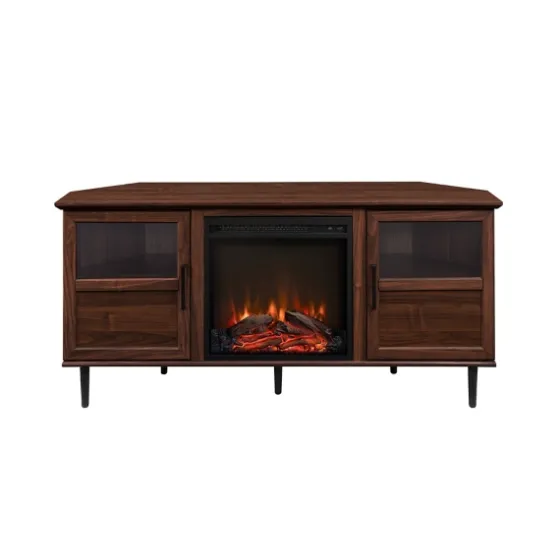 Wood Alcove Doors Led Fireplace Media Cabinet-Kirkland's Home Outlet