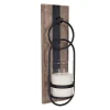 Wood And Black Metal Geometric Sconce-Kirkland's Home Store