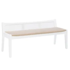 Wood And Cane Upholstered Bench-Kirkland's Home Flash Sale