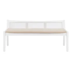 Wood And Cane Upholstered Bench-Kirkland's Home Flash Sale
