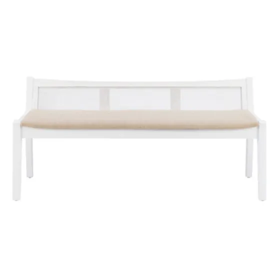 Wood And Cane Upholstered Bench-Kirkland's Home Flash Sale