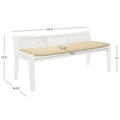 Wood And Cane Upholstered Bench-Kirkland's Home Flash Sale
