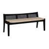 Wood And Cane Upholstered Bench-Kirkland's Home Discount