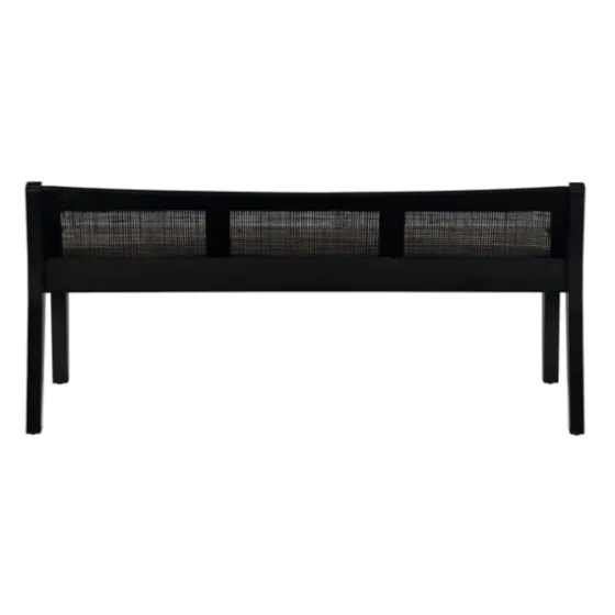Wood And Cane Upholstered Bench-Kirkland's Home Discount