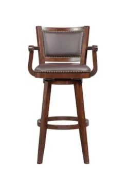 Wood And Faux Leather Swivel Bar Stool-Kirkland's Home Store