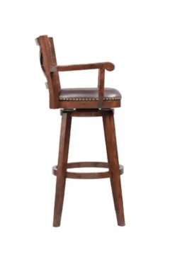Wood And Faux Leather Swivel Bar Stool-Kirkland's Home Store