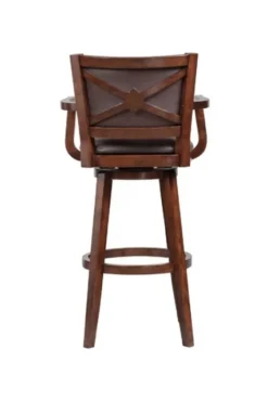 Wood And Faux Leather Swivel Bar Stool-Kirkland's Home Store