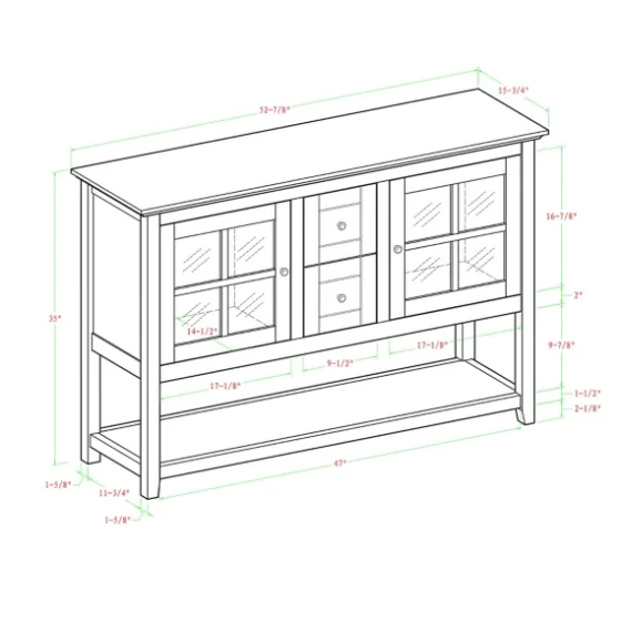 Wood And Glass Buffet Cabinet-Kirkland's Home Shop