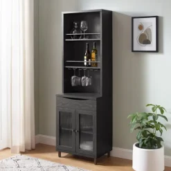 Wood And Glass 2-Door Bar Cabinet-Kirkland's Home Flash Sale
