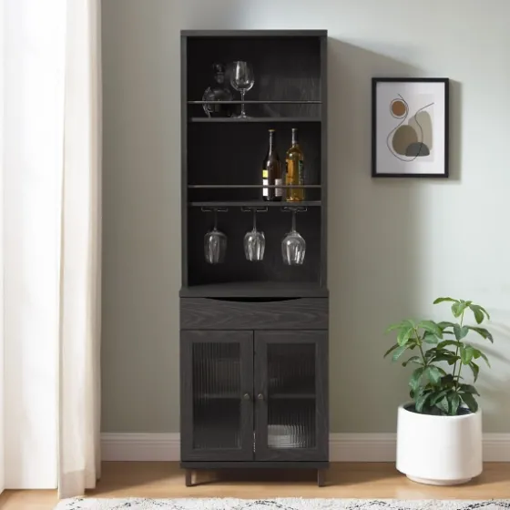 Wood And Glass 2-Door Bar Cabinet-Kirkland's Home Flash Sale