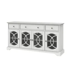 Wood And Glass 4-Door Media Cabinet-Kirkland's Home Clearance