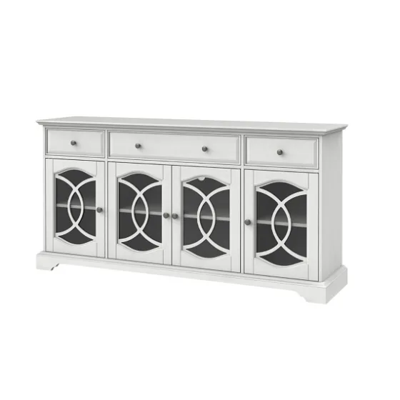 Wood And Glass 4-Door Media Cabinet-Kirkland's Home Clearance