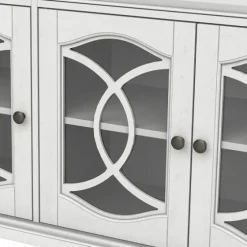 Wood And Glass 4-Door Media Cabinet-Kirkland's Home Clearance