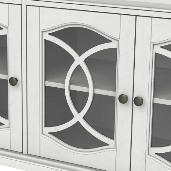Wood And Glass 4-Door Media Cabinet-Kirkland's Home Clearance