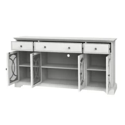 Wood And Glass 4-Door Media Cabinet-Kirkland's Home Clearance