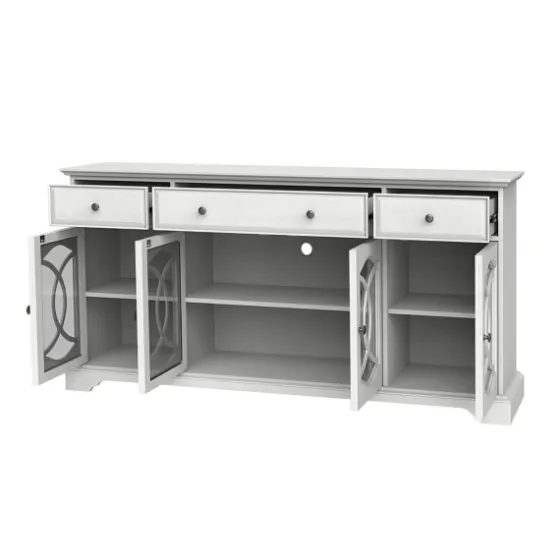 Wood And Glass 4-Door Media Cabinet-Kirkland's Home Clearance