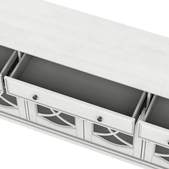 Wood And Glass 4-Door Media Cabinet-Kirkland's Home Clearance