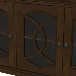 Wood And Glass 4-Door Media Cabinet-Kirkland's Home Flash Sale