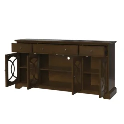 Wood And Glass 4-Door Media Cabinet-Kirkland's Home Flash Sale